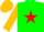 Silk - Green, red star, old gold sleeves and cap