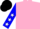 Silk - Pink, blue sleeves, white stars