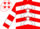 Silk - Red, red stars on white chevrons, white stars and bars on sleeves