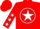 Silk - Red, white m in star circle, white stars on sleeves