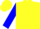 Silk - Yellow, white yoke, blue 'v', yellow chevrons on blue sleeves