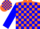 Silk - Orange, blue 'c', blue blocks on sleeves