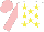 Silk - White, yellow stars, pink sleeves, pink cap
