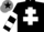 Silk - Black, white cross of lorraine, hooped sleeves, grey cap, black star