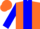 Silk - Orange, blue panel, blue cuffs on sleeves