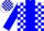 Silk - White, blue panel, blue blocks on sleeves