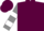 Silk - Maroon, gray and white belt, gray and white bars on sleeves