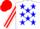 Silk - White, blue stars, white sleeves, red stripes, red cap