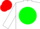 Silk - white, green disc, red cap