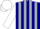 Silk - Navy blue, silver stripes, white sleeves, navy cap