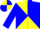 Silk - Yellow and blue diagonal quarters, yellow and blue quartered sleeves