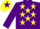 Silk - Purple, Yellow stars, Yellow cap, Purple star
