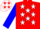 Silk - Red, white 'rzj', white stars on blue sleeves