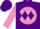 Silk - purple, mauve ball, purple diamonds on mauve sleeves, purple cap