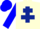 Silk - Cream, dark blue cross of lorraine, blue sleeves, blue cap