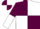 Silk - Maroon and white quarters, maroon and white halved sleeves