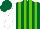 Silk - Dark green and light green stripes, white sleeves