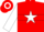 Silk - Red, red 'g' on white star, white hoop on sleeves