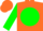 Silk - Orange, orange ''mcd'' in green ball, green sleeves, orange cap