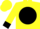 Silk - Yellow, 'r/r' on black ball, black cuffs