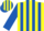 Silk - Yellow, royal blue 'mlb', royal blue stripes on sleeves