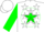 Silk - White, green 'p' on white star on green ball, white stars on green sleeves, white cap