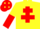 Silk - Yellow, red cross of lorraine, halved sleeves, red cap, yellow diamonds