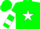 Silk - Green, white star, white bars on sleeves, green cap