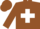Silk - Brown, white cross, white band on sleeves