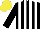Silk - Black and white stripes, yellow cap