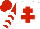 Silk - White, red cross of lorraine, red and white chevrons on sleeves, red cap