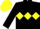 Silk - Black body, yellow triple diamond, black arms, yellow cap