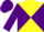 Silk - Yellow and purple diagonal quarters, yellow diamond stripe on purple sleeves, purple cap