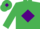 Silk - EMERALD GREEN, purple diamond, emerald green cap, purple diamond