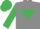 Silk - grey, emerald green inverted triangle, sleeves & cap