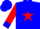 Silk - Blue, blue 'a/s' in red star, blue stars and cuffs on red sleeves, blue cap
