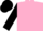 Silk - Fuschia pink, black horsehead, black sleeves, two pink hoops, black cap