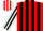Silk - Red white munoz-sleeves with black stripes