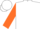 Silk - White, orange v front and back, orange sleeves