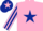 Silk - Pink, Dark Blue star, striped sleeves, Dark Blue cap, Pink star