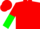 Silk - Red, green and yellow belt, yellow band on red and green halved sleeves, red cap