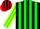 Silk - Black, red, yellow, green stripes