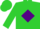 Silk - Lime green, purple diamond