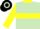 Silk - Light green, black emblem, yellow collar, yellow hoop on sleeves