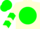 Silk - Ivory, ivory hhf on green ball, green chevrons on sleeves, green cap