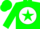 Silk - Green, white ball, green star, green cap