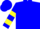 Silk - Blue, yellow circled ''je'', yellow bars on sleeves