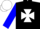 Silk - Black, white maltese cross, blue sleeves, blue and white checked cap