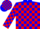 Silk - Blue with red blocks