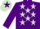 Silk - Purple, light green stars, purple sleeves, light green cap, purple star